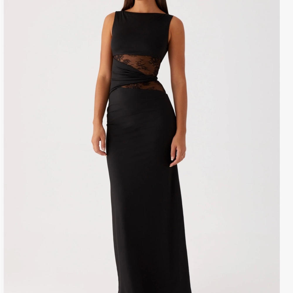 Peppermayo Black Lace Maxi Dress